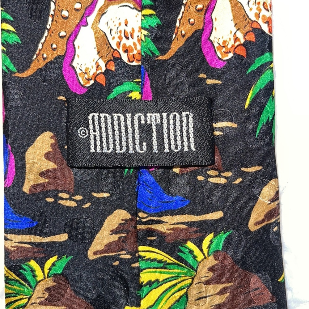 ADDICTION DINOSAUR SILK TIE Black - Picture 2 of 7